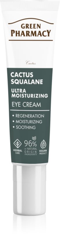 Green Pharmacy Cactus & Squalane Eye Cream hidratare și strălucire pentru pleoape și pungile de sub ochi 15 ml