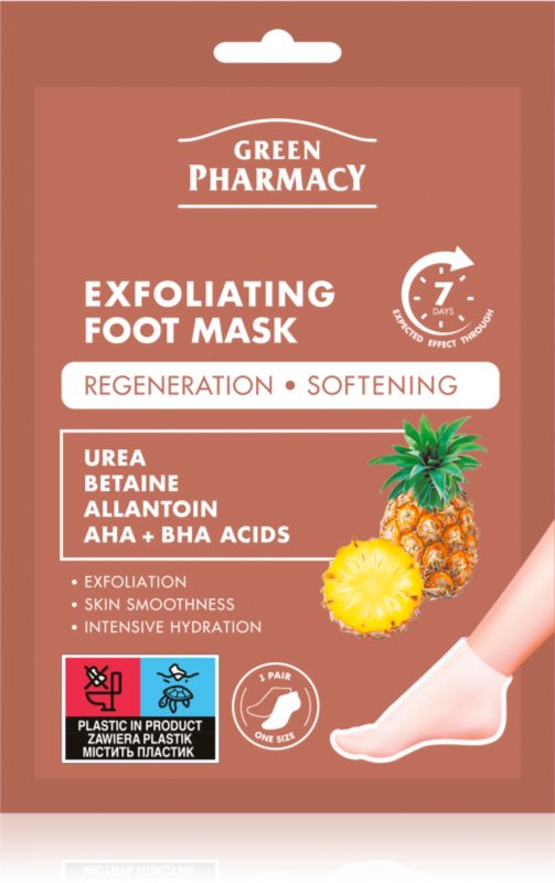Green Pharmacy Foot Care Exfoliating Foot Mask mască regeneratoare pentru picioare și unghii 2x20 ml