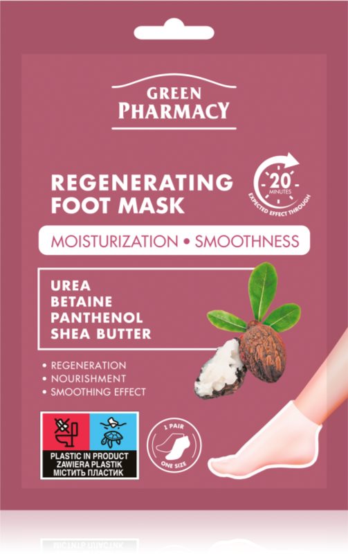 Green Pharmacy Foot Care Regenerating Foot Mask masca pentru regenerare pentru picioare 2x13 ml