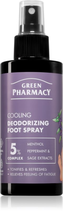 Green Pharmacy Foot Care Cooling Deodorizing Foot Spray deodorant pentru tălpile picioarelor 150 ml