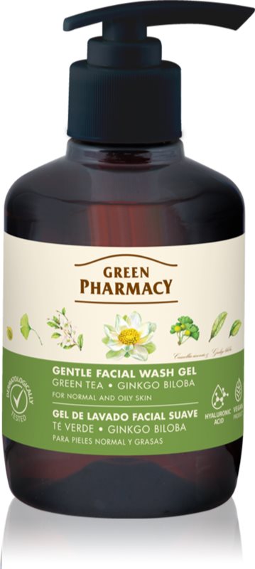Green Pharmacy Green Tea Face Wash gel de curățare blând pentru ten gras și mixt 270 ml