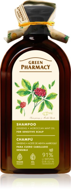 Green Pharmacy Ginseng Shampoo Șampon pentru scalp sensibil și iritat 350 ml
