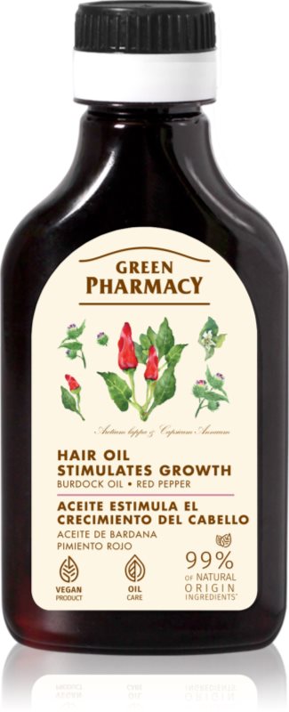 Green Pharmacy Red Peppers Burdock Oil Ulei din brusture pentru stimularea cresterii parului 100 ml