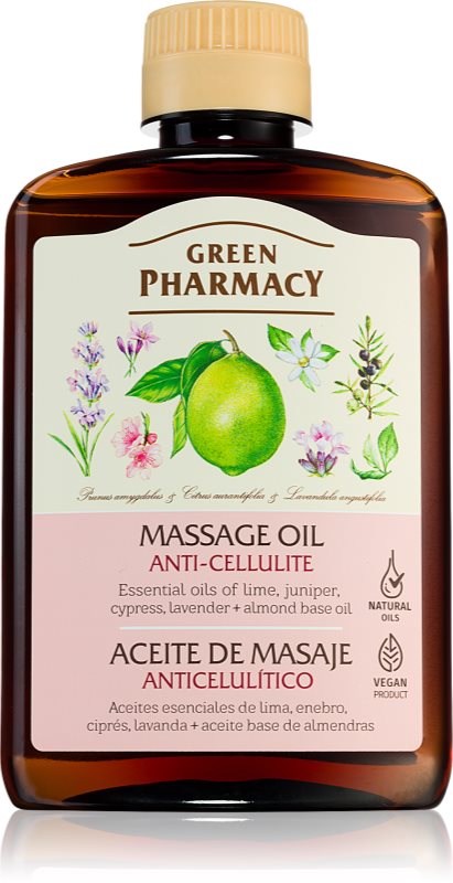 Green Pharmacy Essential oils of Lime Massage Oil ulei de masaj pentru celulită 200 ml
