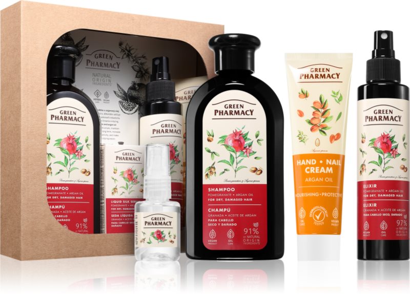 Green Pharmacy Argan Oil & Pomegranate Set set cadou pentru par foarte uscat