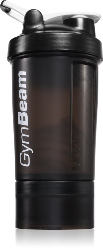 GymBeam Blend Bottle shaker pentru sport + rezervor culoare Black White 450 ml