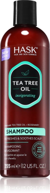 HASK Tea Tree Oil & Rosemary sampon revigorant pentru un scalp uscat, atenueaza senzatia de mancarime 355 ml