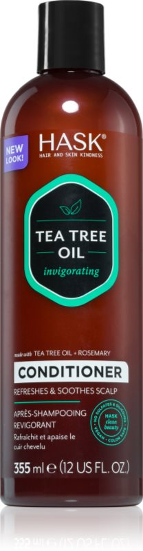 HASK Tea Tree Oil & Rosemary balsam revigorant pentru un scalp uscat, atenueaza senzatia de mancarime 355 ml