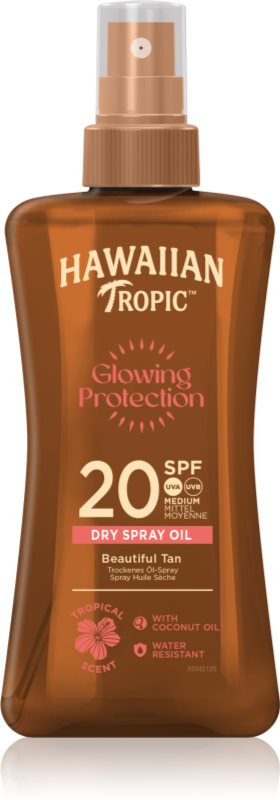 Hawaiian Tropic Glowing Protection Dry Oil Spray gel cu protectie solara hidratant SPF 20 200 ml