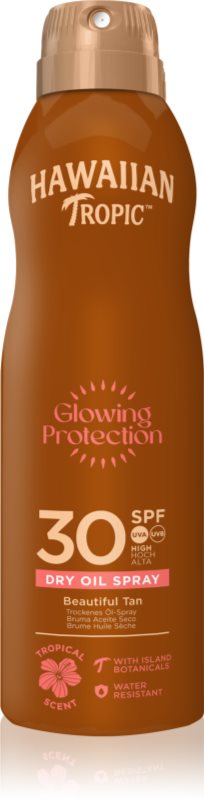 Hawaiian Tropic Glowing Protection Dry Oil Spray Spray de ulei uscat de bronzat SPF 30 180 ml