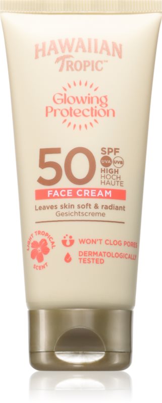 Hawaiian Tropic Glowing Protection Face Cream crema de soare pentru fata SPF 50 50 ml
