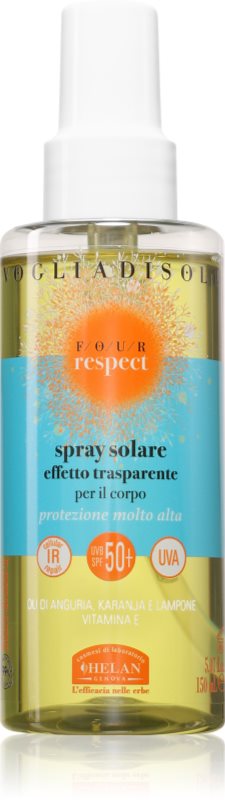 Helan VOGLIA DI SOLE FOUR RESPECT Suntan Spray SPF50+ spray protector pentru plajă SPF 50+ 150 ml