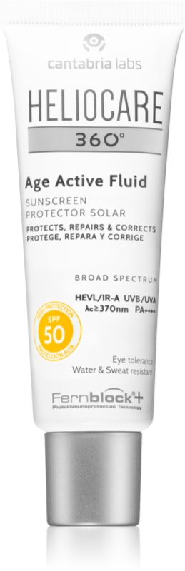 Heliocare 360° Age Active Fluid lotiune pentru bronzat anti-îmbătrânire SPF 50+ 50 ml