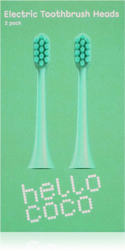 hello coco Electric Toothbrush Heads Green capete de schimb pentru periuta de dinti 2 buc