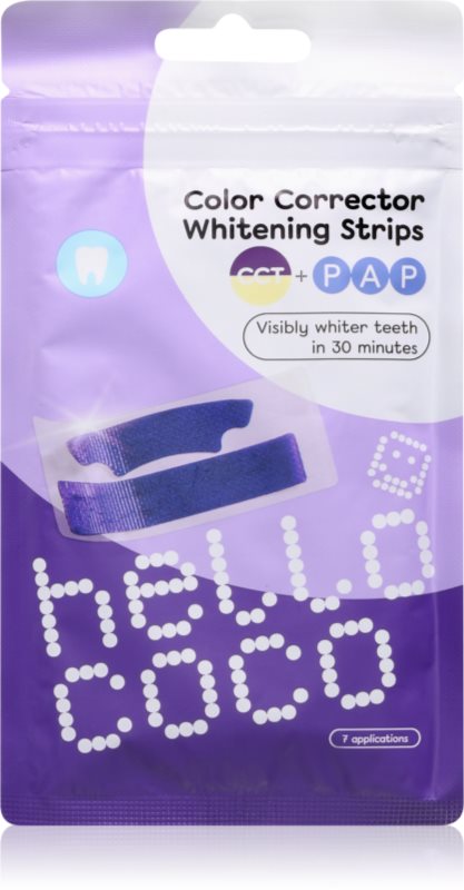hello coco Color Corrector Whitening Strips benzi pentru ablirea dintilor 7 buc