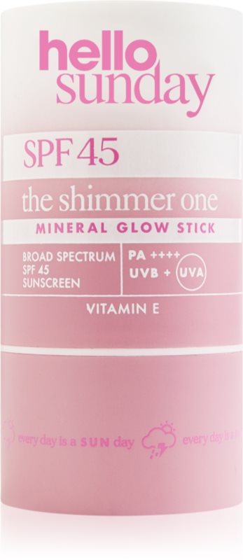 hello sunday the shimmer one mineral glow stick baton de protecție minerală pe zonele sensibile SPF 45 20 g