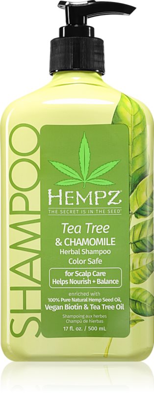 HEMPZ Tea Tree & Chamomile sampon hidratant fara greutate pentru păr 500 ml