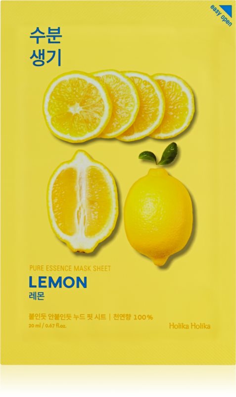 Holika Holika Pure Essence Lemon masca de celule cu efect balsamic si revigorant cu vitamina C 20 ml