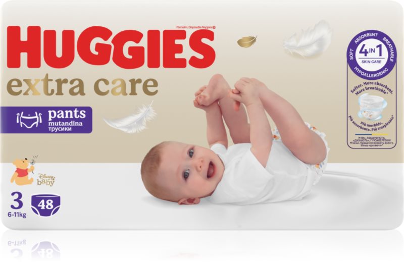 Huggies Extra Care Pants Size 3 scutece de unică folosință tip chiloțel 6 - 11 kg 48 buc