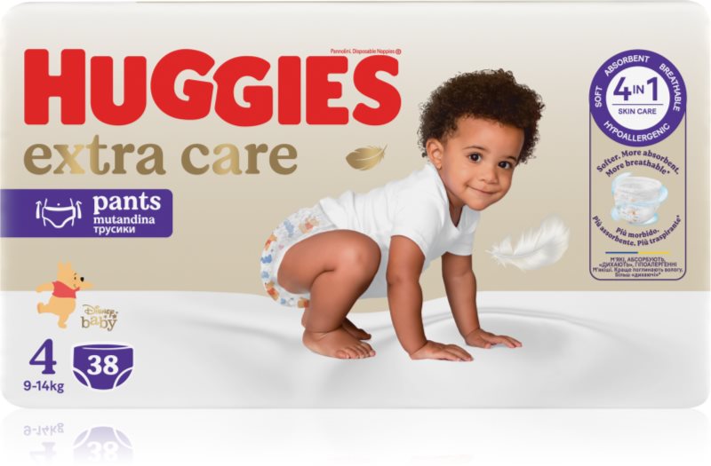 Huggies Extra Care Pants Size 4 scutece de unică folosință tip chiloțel 9 - 14 kg 38 buc
