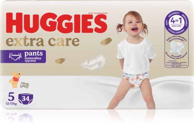 Huggies Extra Care Pants Size 5 scutece de unică folosință tip chiloțel 12 - 17 kg 34 buc