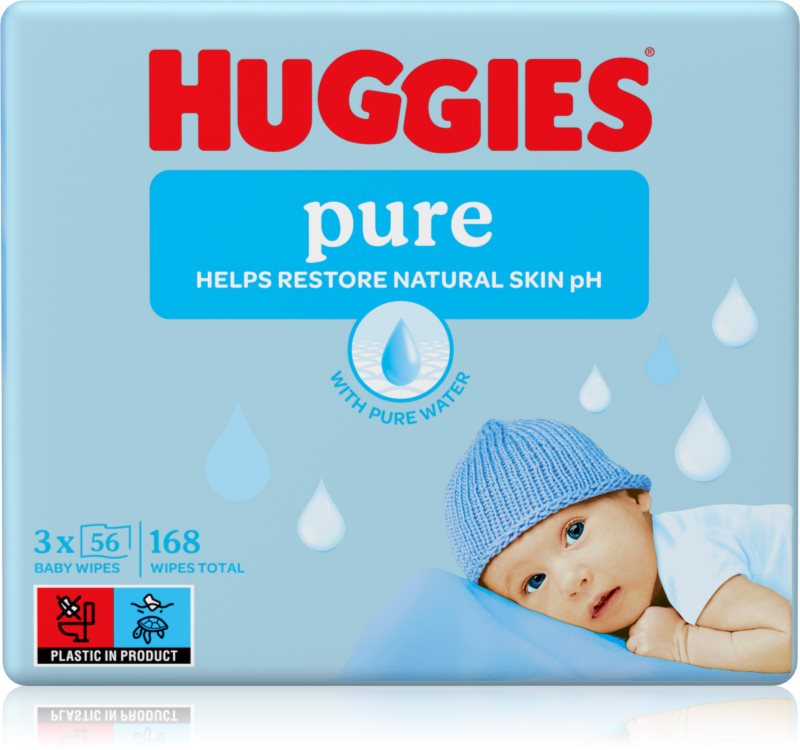 Huggies Pure servetele pentru curatare 3x56 buc