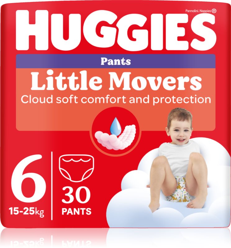 Huggies Little Movers Pants scutece de unică folosință tip chiloțel 15-25 kg 30 buc