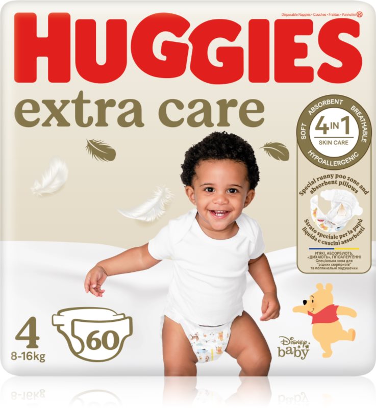 Huggies Extra Care Size 4 scutece de unică folosință 8-16 kg 60 buc