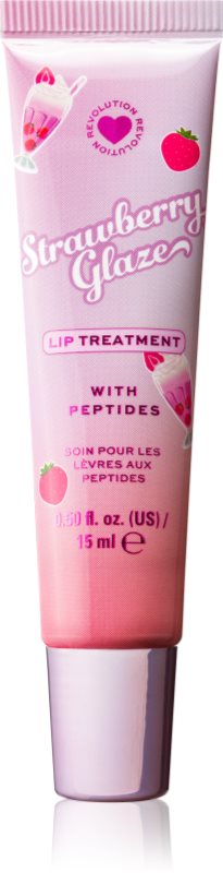 I Heart Revolution Milkshake Strawberry Glaze balsam de buze nutritiv pentru un look perfect cu peptide 9 ml