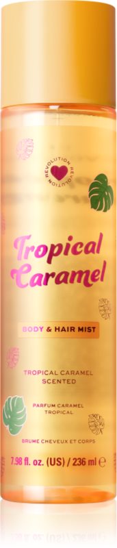 I Heart Revolution Tropical Caramel Body an Hair Mist spray parfumat pentru corp și păr pentru femei 236 ml