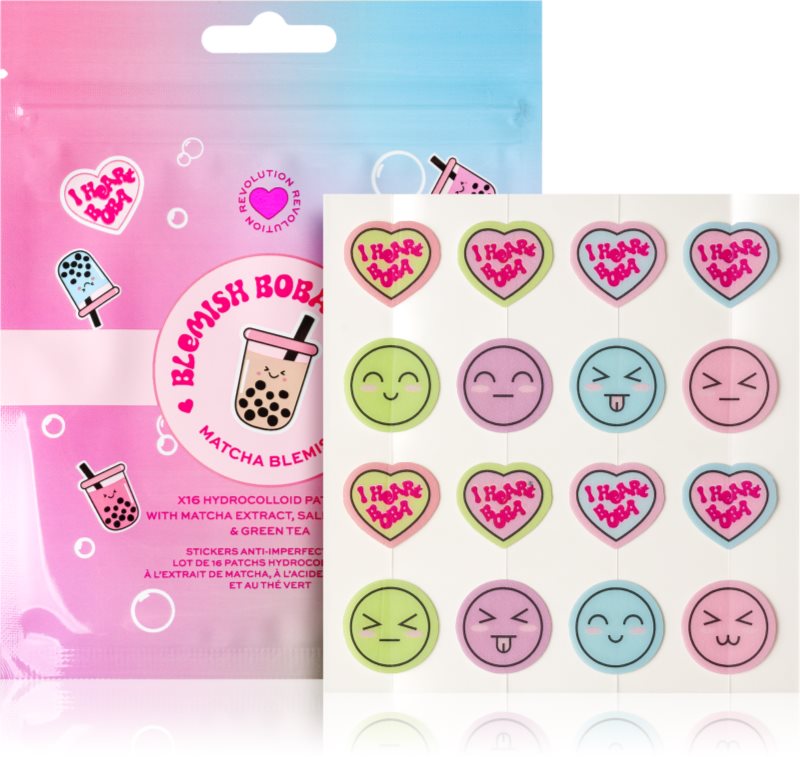 I Heart Revolution Bubble Tea Blemish Boba plasturi pentru piele problematică impotriva acneei 16 buc