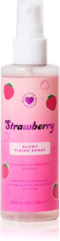 I Heart Revolution Strawberry Glow Fixing Spray spray pentru fixare și strălucire culoare Strawberry 100 ml