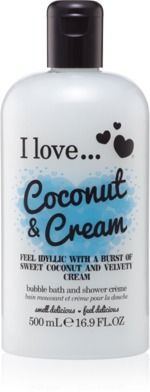 I Love Coconut & Cream Ulei gel de duș și baie 500 ml