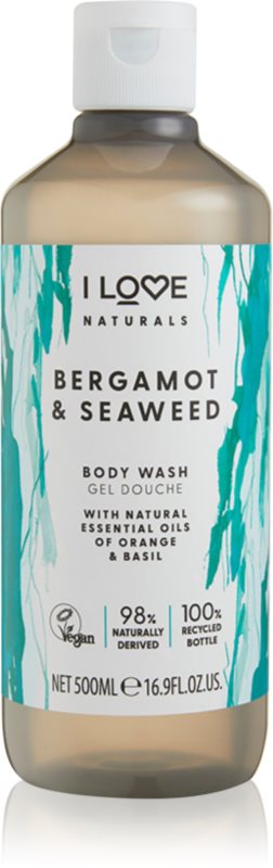 I Love Naturals Bergamot & Seaweed gel parfumat pentru duș 500 ml