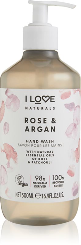 I Love Naturals Rose & Argan Săpun lichid pentru mâini 500 ml