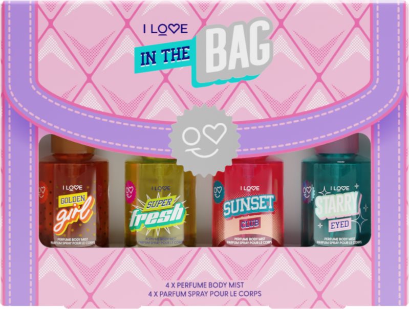I Love In The Bag set cadou spray pentru corp