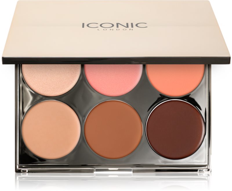 ICONIC London Multi-Use Cream Blush Bronze and Highlight Palette paleta pentru fata multifunctionala faciale 6x3.2 g