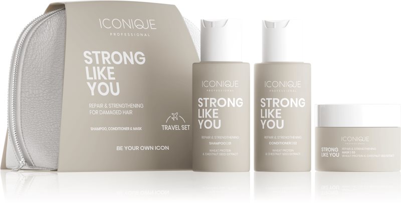 ICONIQUE Professional STRONG LIKE YOU Repair & Strengthening Set Seturi pentru voiaj pentru par deteriorat