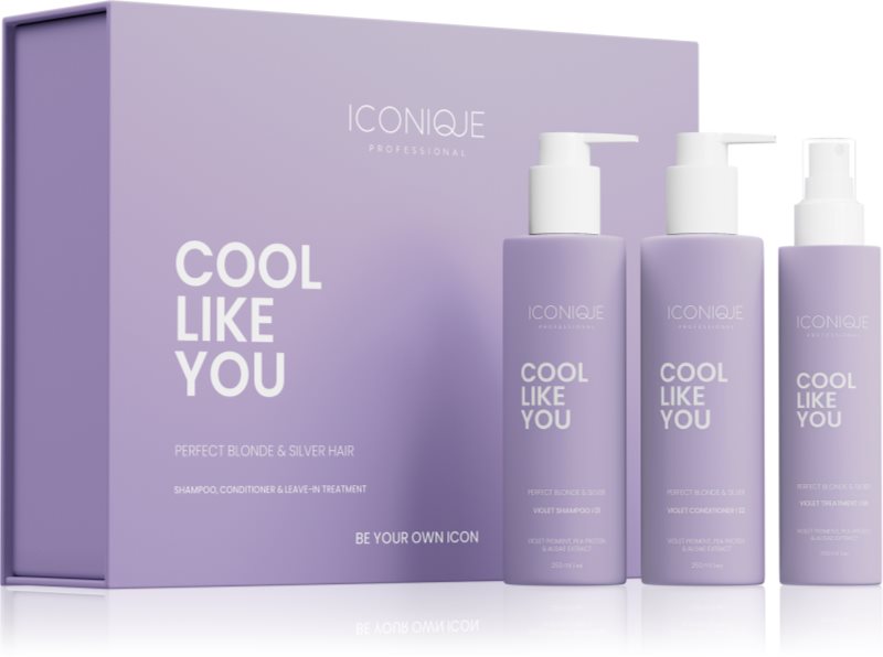 ICONIQUE Professional COOL LIKE YOU Perfect Blonde & Silver Violet Set set neutralizeaza tonurile de galben