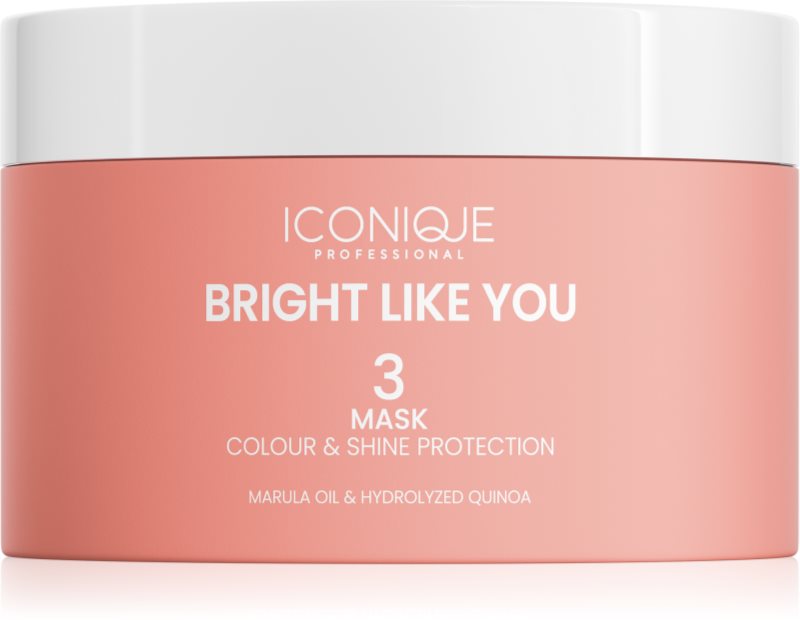 ICONIQUE Professional BRIGHT LIKE YOU Colour & Shine Protection Mask mască protectoare cu efect regenerator pentru păr vopsit 200 ml