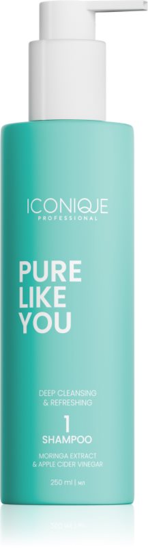 ICONIQUE Professional PURE LIKE YOU Deep Cleansing & Refreshing Shampoo curatarea profunda a scalpului pentru un scalp seboreic 250 ml
