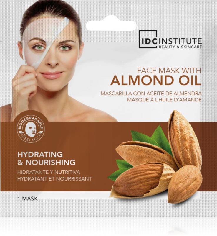 IDC Institute Almond Oil mască textilă facială de unică folosință 1 buc