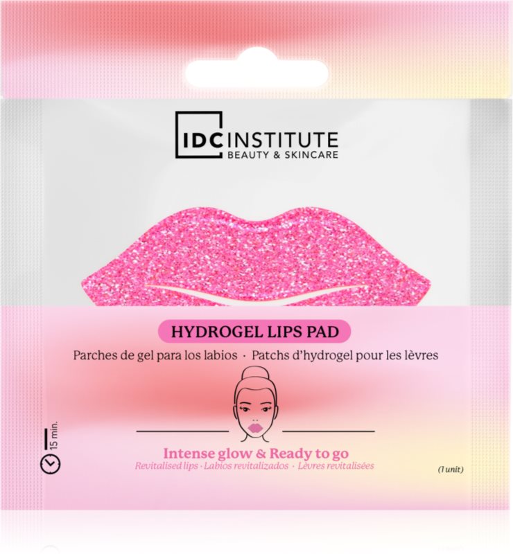 IDC Institute Glitter Lip Pink mască cu hidrogel pentru buze 1 buc