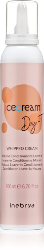 Inebrya Ice Cream Dry-T Whipped Cream spumă hidratantă pentru păr 200 ml