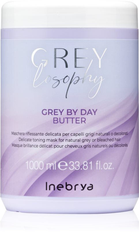 Inebrya Greylosophy Grey By Day Butter Masca de par pentru par grizonat 1000 ml