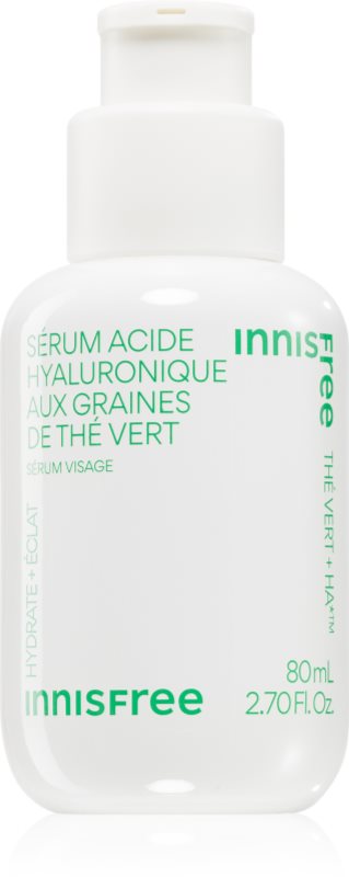 innisfree Green Tea Seed Hyaluronic Serum ser facial calmant pentru luminozitate si hidratare 80 ml