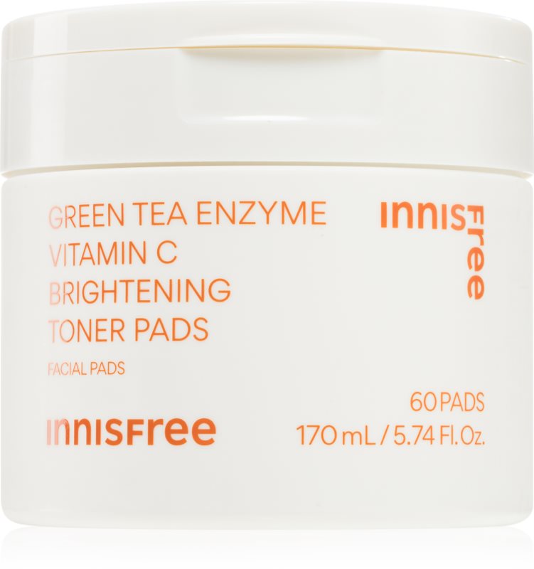 innisfree Green Tea Vitamin C Brightening Toner Pads dischete de tonifiere pentru luminozitate si hidratare 60 buc