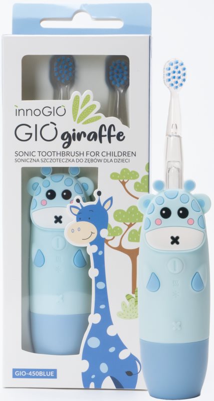 innoGIO GIOGiraffe Sonic Toothbrush periuta de dinti cu ultrasunete pentru copii Blue 1 buc