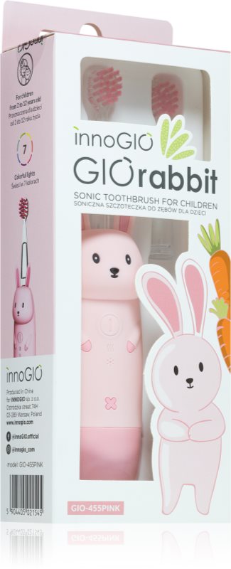 innoGIO GIORabbit Sonic Toothbrush periuta de dinti cu ultrasunete pentru copii Pink 1 buc