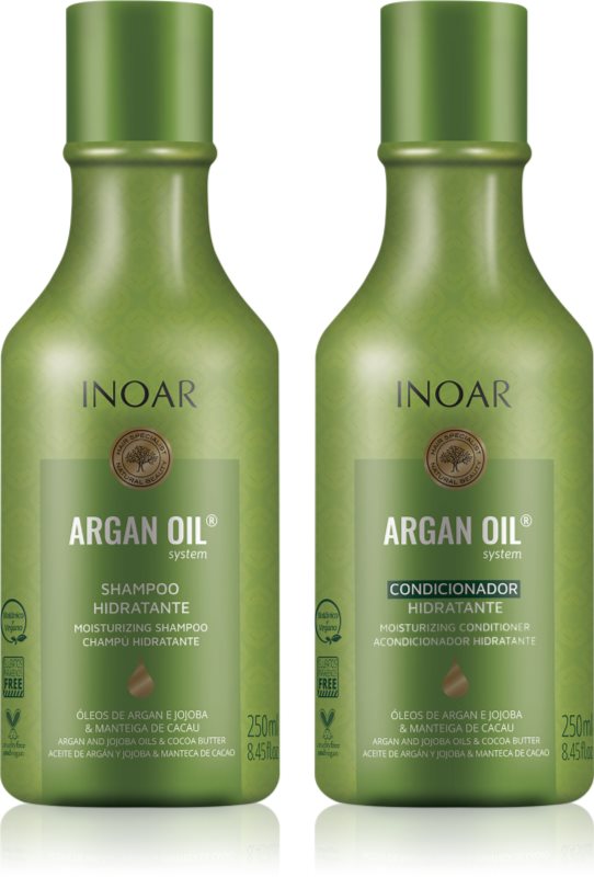 INOAR Argan Oil System set pentru hidratare si stralucire 2x250 ml